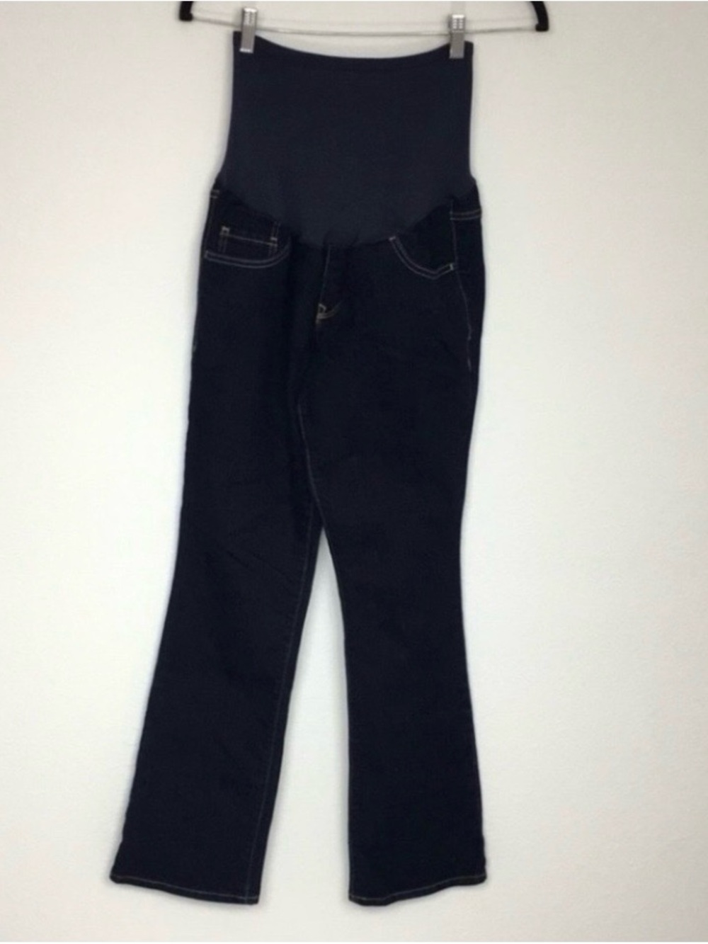Old Navy Womens Dark Blue Over Belly Crop Bootcut Maternity Jean Size 6 Casual